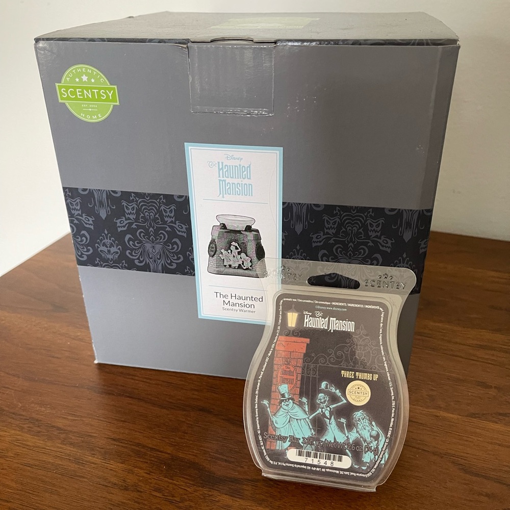 Scentsy Disney Haunted Mansion Wax warmer with wax.